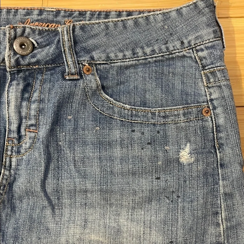 American Eagle Distressed Paint Splatter mini skirt